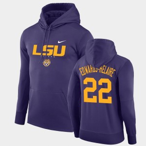 #22 Clyde Edwards-Helaire LSU Tigers Purple Men's Hoodie Pullover Facility Performance 684564-705