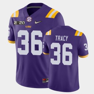 #36 Cole Tracy Tigers Purple Mens Jersey 2020 Football Game 784400-212