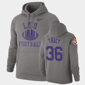 #36 Cole Tracy LSU Heathered Gray Mens Hoodie Pullover Retro Football 124461-842