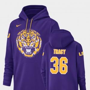 #36 Cole Tracy Tigers Purple Men Hoodie Football Performance Champ Drive 307680-664