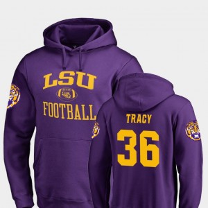 #36 Cole Tracy LSU Purple Mens Hoodie College Football Neutral Zone 938403-638