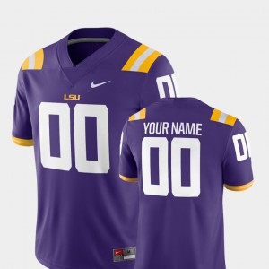 #00 Custom LSU Purple Men's Jersey 2018 Game College Football 664623-462