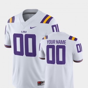 #00 Custom Tiger Nation White Men Jersey 2018 Game College Football 144084-384