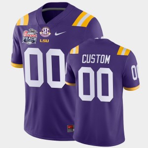 #00 Custom LSU Purple Men's Jersey 2019-20 Peach Bowl Champions Away College Football 201172-143