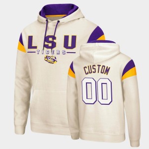 #00 Custom LSU Cream Men's Hoodie Pullover Fortress 472829-143
