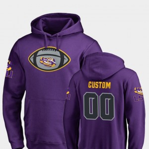 #00 Custom LSU Purple Men Hoodie Football Game Ball 996049-886