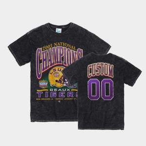 #00 Custom Fighting Tigers Black Men T-Shirt 2003 National Championship Vintage Tubular 819889-653