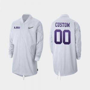 #00 Custom LSU White Men Jacket Full-Zip Sideline 2019 College Football Playoff Bound 245778-272