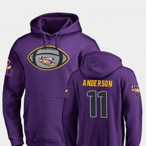 #11 Dee Anderson LSU Tigers Purple Men's Hoodie Football Game Ball 848987-529
