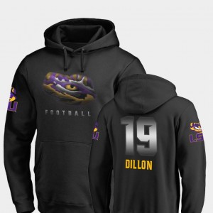 #19 Derrick Dillon LSU Black Men Hoodie Football Midnight Mascot 269763-948