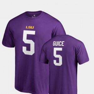 #5 Derrius Guice Tiger Nation Purple Men T-Shirt Name & Number College Legends 527613-696