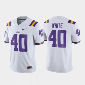 #40 Devin White Tigers White Mens Jersey Football Game 224192-166