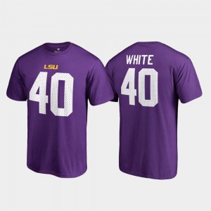 #40 Devin White Geaux Tigers Purple Men's T-Shirt Name & Number College Legends 887288-642