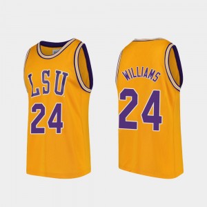 #24 Emmitt Williams Louisiana State Tigers Gold Men Jersey College Basketball Replica 814987-298