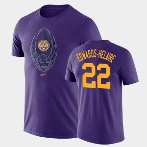 #22 Clyde Edwards-Helaire Tigers Purple Men T-Shirt Legend Football Icon 979970-258