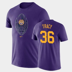 #36 Cole Tracy Tigers Purple Men's T-Shirt Legend Football Icon 486440-102