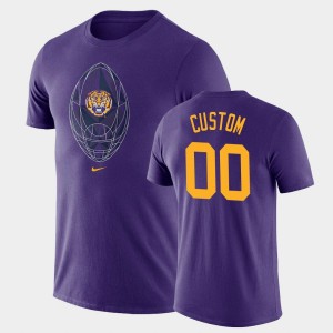 #00 Custom Louisiana State Tigers Purple Men T-Shirt Legend Football Icon 321279-859