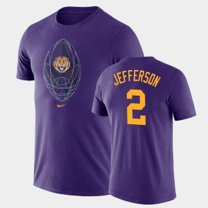 #2 Justin Jefferson Tiger Nation Purple Mens T-Shirt Legend Football Icon 744136-671