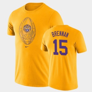 #15 Myles Brennan Geaux Tigers Gold Men's T-Shirt Legend Football Icon 108490-194