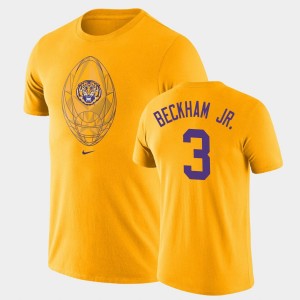 #3 Odell Beckham Jr. Geaux Tigers Gold Men T-Shirt Legend Football Icon 588729-421
