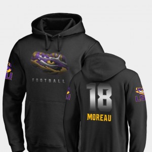 #18 Foster Moreau LSU Black Men Hoodie Football Midnight Mascot 437453-791