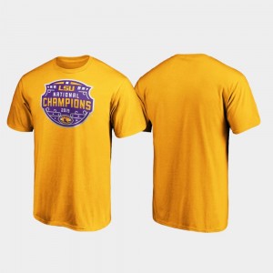 LSU Gold Men T-Shirt Encroachment College Football Playoff 2019 National Champions 170129-884