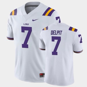 #7 Grant Delpit Louisiana State Tigers White Men Jersey Game College Football 774867-177
