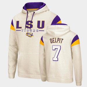 #7 Grant Delpit Fighting Tigers Cream Men Hoodie Pullover Fortress 182730-309