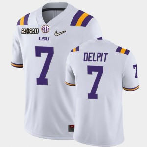 #7 Grant Delpit Geaux Tigers White Mens Jersey 2020 Football Game 406853-109