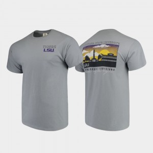 LSU Gray Men's T-Shirt Comfort Colors Campus Scenery 938322-873