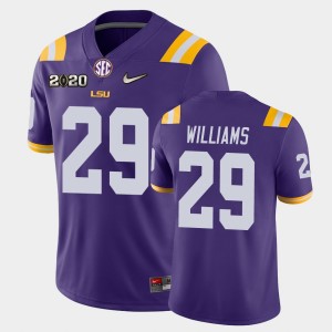 #29 Greedy Williams LSU Purple Mens Jersey 2020 Football Game 392872-783