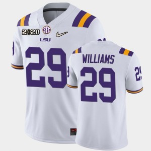 #29 Greedy Williams Fighting Tigers White Men's Jersey 2020 Football Game 796700-309
