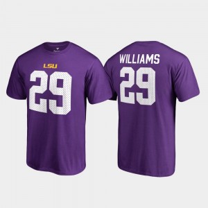 #29 Greedy Williams LSU Tigers Purple Men T-Shirt Name & Number College Legends 349451-134