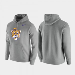 Tiger Nation Heathered Gray Mens Hoodie Club Fleece Vintage Logo 828425-837