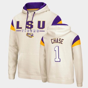 #1 Ja'Marr Chase Tigers Cream Men Hoodie Pullover Fortress 757613-363