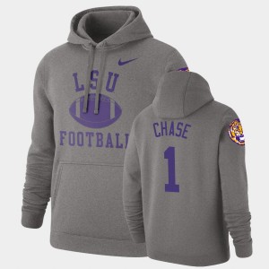 #1 Ja'Marr Chase Tigers Heathered Gray Men's Hoodie Pullover Retro Football 447106-770