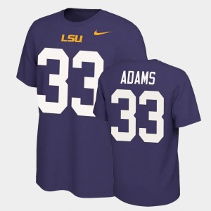 #33 Jamal Adams Fighting Tigers Purple Men T-Shirt Name & Number Retro Name and Number 202166-204