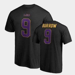 #9 Joe Burrow Tiger Nation Black Men's T-Shirt Name & Number College Legends 142164-535