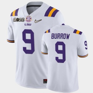 #9 Joe Burrow Louisiana State Tigers White Men's Jersey 2020 National Champions Game 149687-739