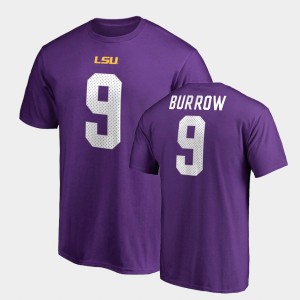 #9 Joe Burrow Tigers Purple Mens T-Shirt Name & Number College Legends 972116-873