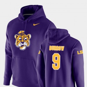 #9 Joe Burrow LSU Purple Mens Hoodie Pullover Vault Logo Club 249084-638
