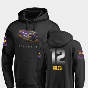 #12 Jonathan Giles LSU Tigers Black Men's Hoodie Football Midnight Mascot 318109-376