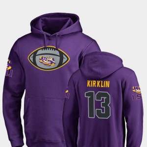#13 Jontre Kirklin LSU Tigers Purple Men's Hoodie Football Game Ball 799693-478