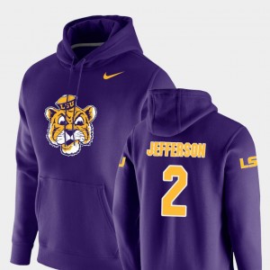 #2 Justin Jefferson Tigers Purple Mens Hoodie Pullover Vault Logo Club 907997-954