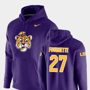 #27 Lanard Fournette LSU Purple Men Hoodie Pullover Vault Logo Club 940473-580