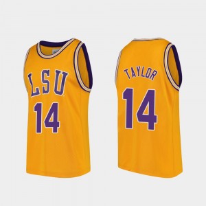 #14 Marlon Taylor Tigers Gold Men's Jersey College Basketball Replica 923832-459