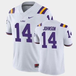 #14 Max Johnson Tiger Nation White Men Jersey Game College Football 163722-546