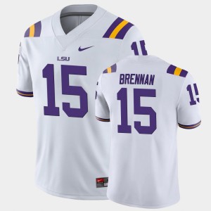 #15 Myles Brennan Tiger Nation White Mens Jersey Game College Football 333847-679