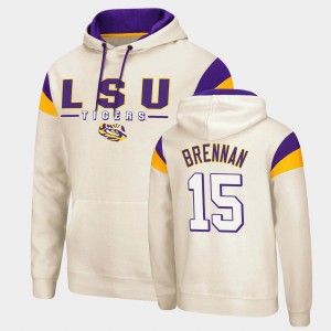 #15 Myles Brennan Tiger Nation Cream Men's Hoodie Pullover Fortress 450375-415