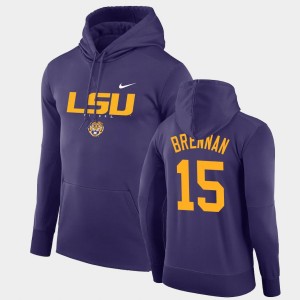 #15 Myles Brennan LSU Purple Men's Hoodie Pullover Facility Performance 157845-730